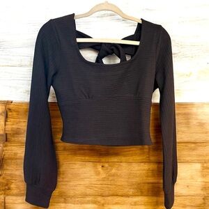 Band of the Free Ribbed Long Sleeve Crop NWT
